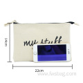 Natural Durable Blank Cotton Pouch Printed your Logo Cosmetic Canvas Zipper Purse for Makeup